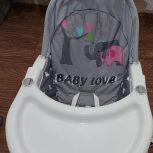 نینی لای لای موزیکال صندلی غذاشو رنگ طوسی