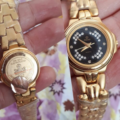 ساعت قدیمی روکش طلا