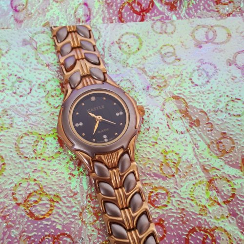 ساعت قدیمی روکش طلا