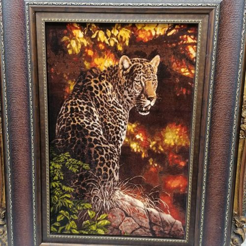 فروش فوری تابلو فرش دست بافت ابریشمی طرح ببر