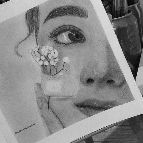 سفارش طراحی چهره سیاه قلم