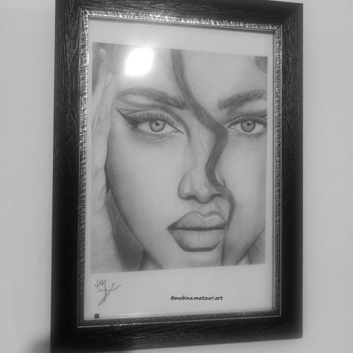 سفارش طراحی چهره سیاه قلم