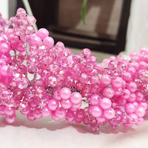 تاج دست ساز صورتی