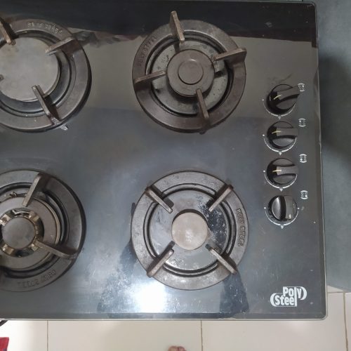 گاز رو کابینتی چهارشعله مدل پولی استیل