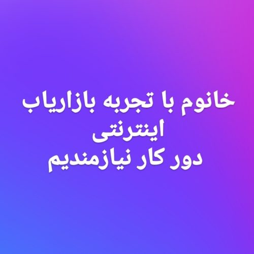 بازاریاب خانوم جهت فروش اینترنتی ( دور کاری )