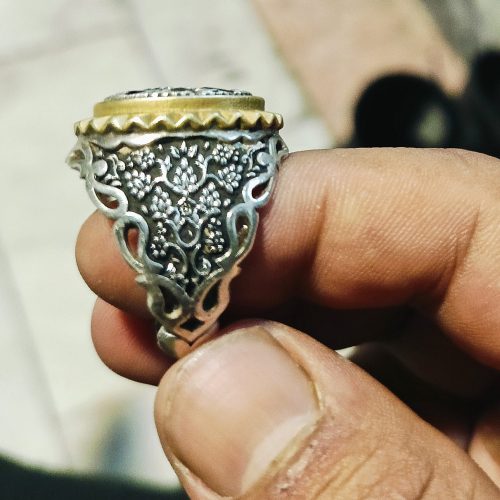 انگشتر نقره 9 جواهر