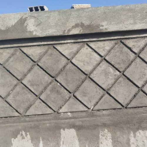 سیمان کاری دیوار چینی کاشی کاری کرم بندی پشتبام نما چینی سنگ کاری ساده