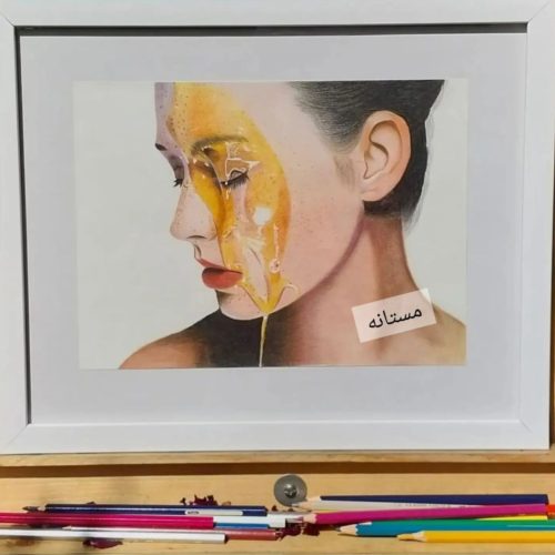 تابلو چهره رنگی فروشی با قاب