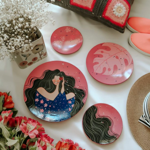 نقاشی روی سفال و چوب