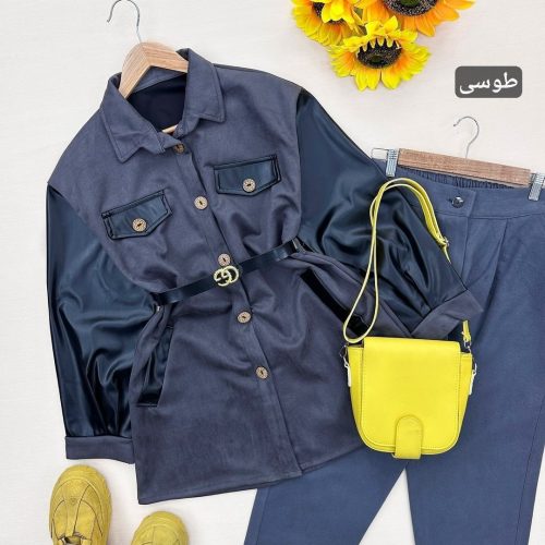 مانتو آستین چرم سویت