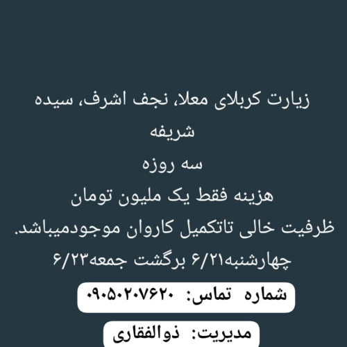 کاروان زیارتی کربلا