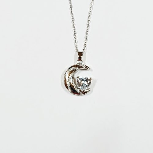 گردنبند زنانه مدل قلب و ماه