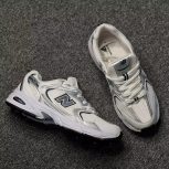 کفش کتانی اسپرت مردانه و زنانه سفید نقره ای سایز 43