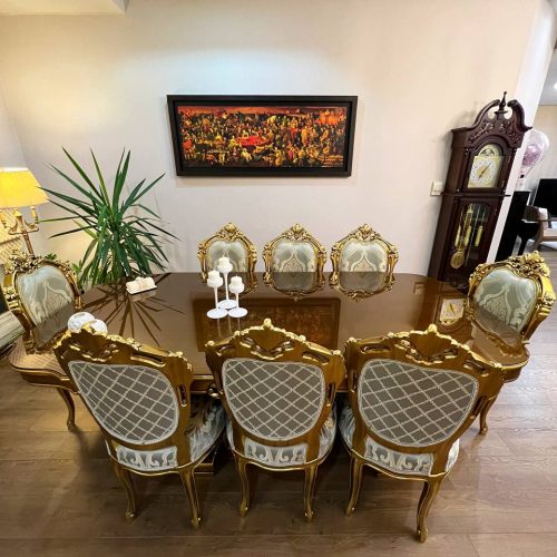 مبلمان باکیفیت با پارچه ساتن ایتالیایی و چوب راش