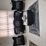 مبل هفت نفره از جنس چوب راش با جلو میز وعسلی