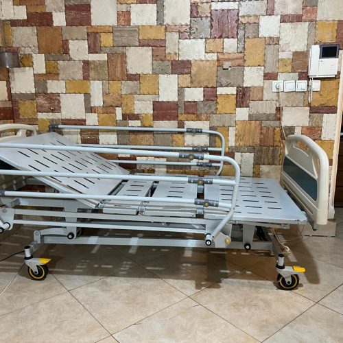تخت بیمارستانی برقی چهار شکن فول آپشن بهمراه تشک تخم مرغی مواج