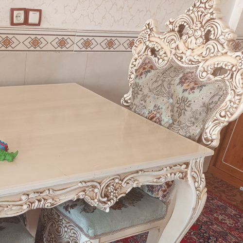 میزناهار خوری و دو میزبان کارکرده