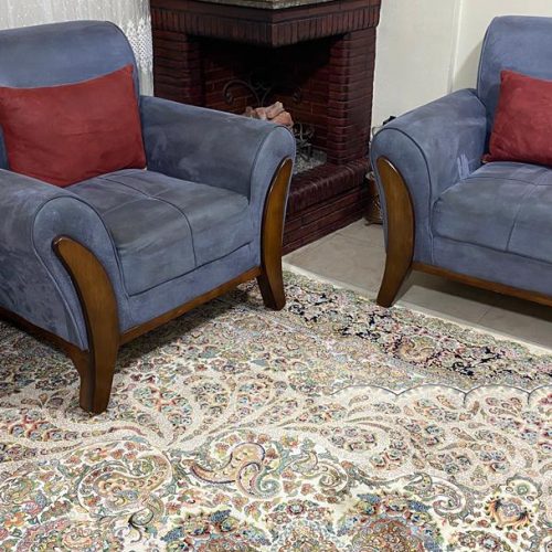 مبل 7 نفره ب همراه جلو مبلی و میز عسلی