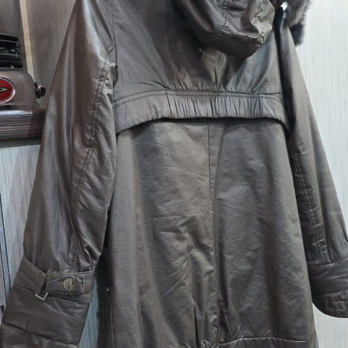 کاپشن زنانه بلند قهوای رنگ سالم سایز 40تا 42