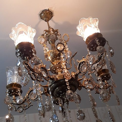 3عدد لوستر برنز 5 شاخه بزرگ