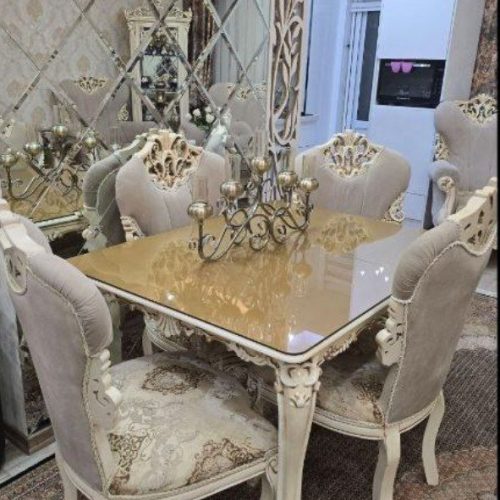 ست مبلمان ـمیز ناهار خوری و بوفه با جلوی مبلی