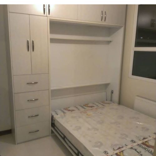 طراحی و اجرای انواع کمدهای دیواری و تخت های تاشو کمجا (افقی وعمودی)