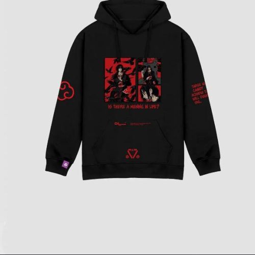 هودی ضخیم چهار فصل داخل کرکی انیمه ای از برند سیاه