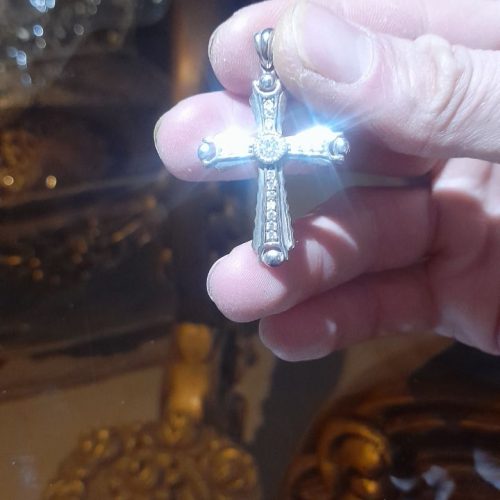 گردنبند صلیب نقره ایتالیایی