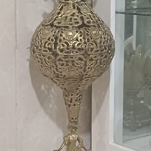 اینه شعمدونی . گلدون .پایه سماور برنز