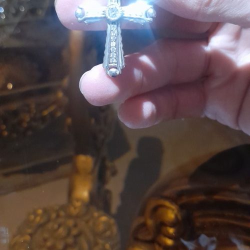 گردنبند صلیب نقره ایتالیایی