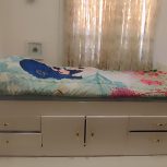 تختخواب یکنفره کشو دار+ میز تحریر کتابخانه دار