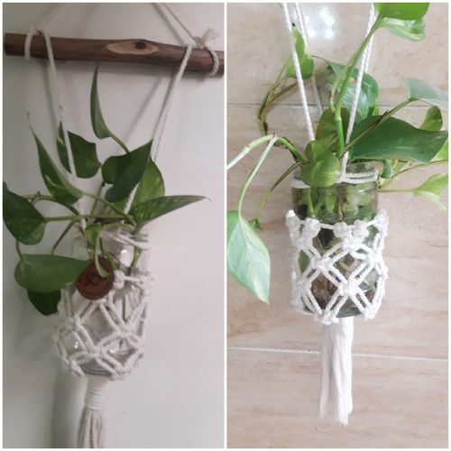 آویز و گلدان مکرومه