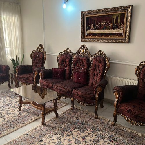 مبل استیل 9 نفره با میز و عسلی