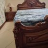 سرویس خواب چوبی و میز آرایش منبت بسیار تمیز +تشک طبی