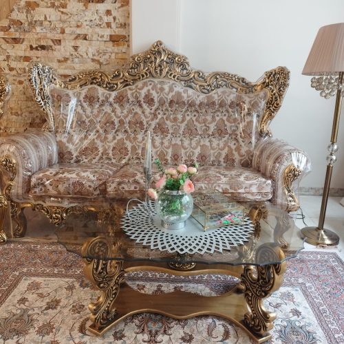 مبل استیل7 نفره همراه جلو مبلی