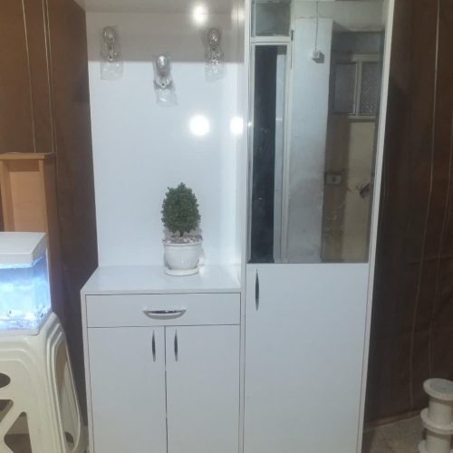 کمد چند منظوره : جا لباسی کشو.  +اینه از به سفارش خدتون  . جا کفشی و تذیین خانه .زیر قیمت تولید