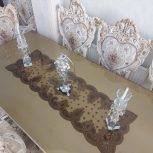 میز ناهار خوری 8 نفره طرح رزین با دوصندلی اضافه