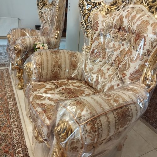 مبل استیل7 نفره همراه جلو مبلی