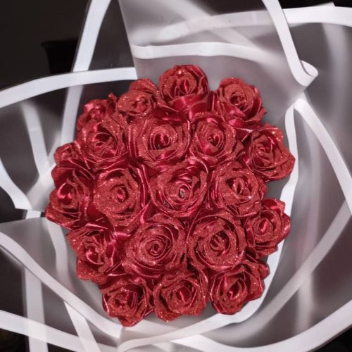 دسته گل روبانی