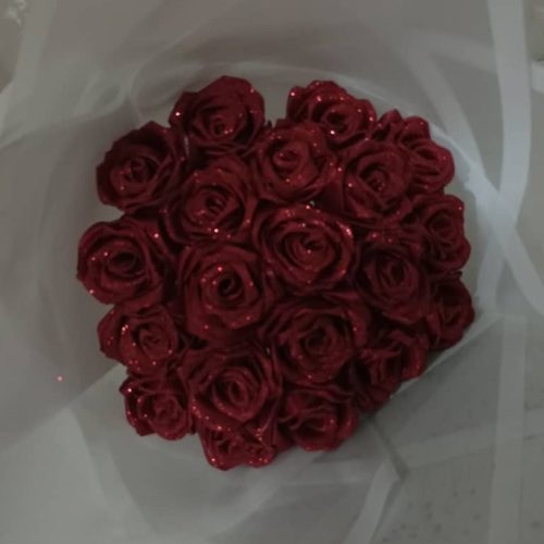 دسته گل روبانی