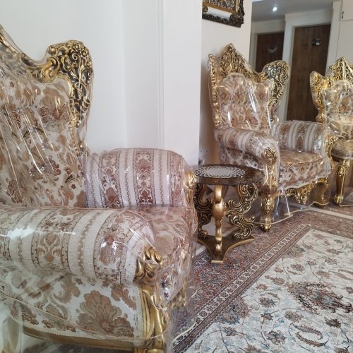 مبل استیل7 نفره همراه جلو مبلی