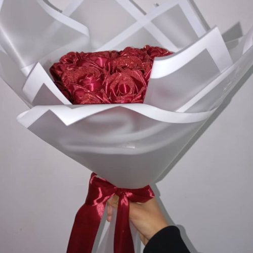 دسته گل روبانی