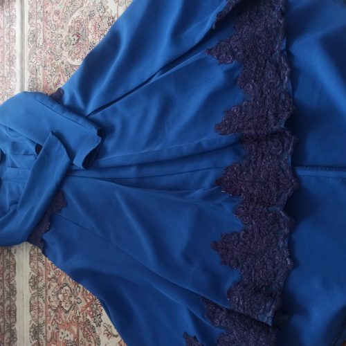 مانتو رنگ آبی کاربندی