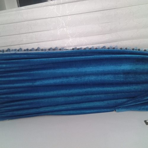 یالان پرده مخمل آبی