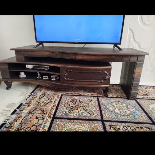 میز تلویزیون چوبی دو تیکه