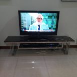 مبل 6 نفره استیل و سنگ به همراه میز وسط و میز ناهار خوری و میز تلویزیون