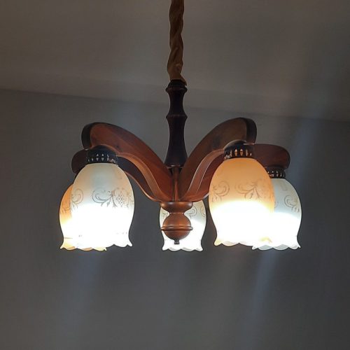 لوستر چوبی 5 شاخه