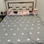 تخت تازه عروس تم صورتی _طوسی