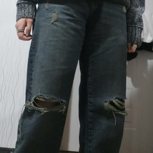 شلوار جین نیم بگ زارا