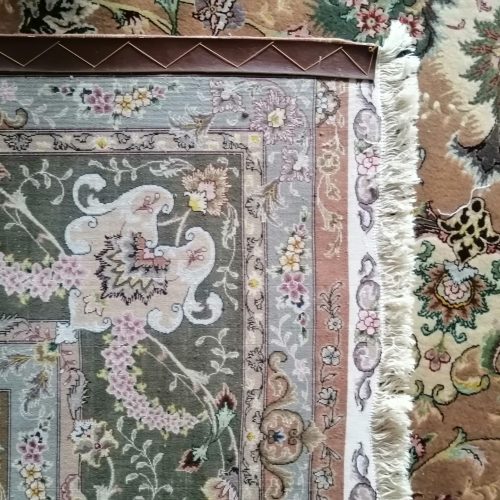 فرش جفت 9متری تبریز ریشه ابریشم 60رج